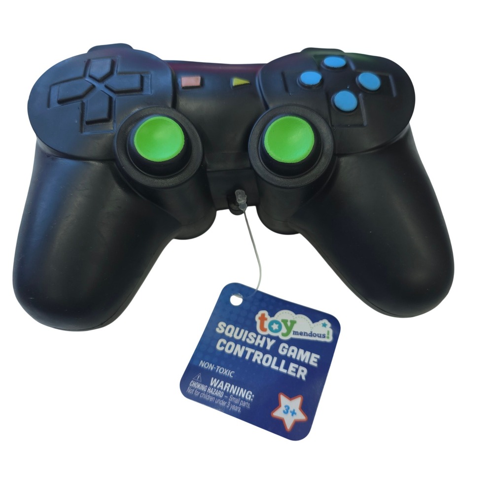 Toymendous Squishy Game Controller Black Gel Filled Fidget Stress Ball Toy NWT